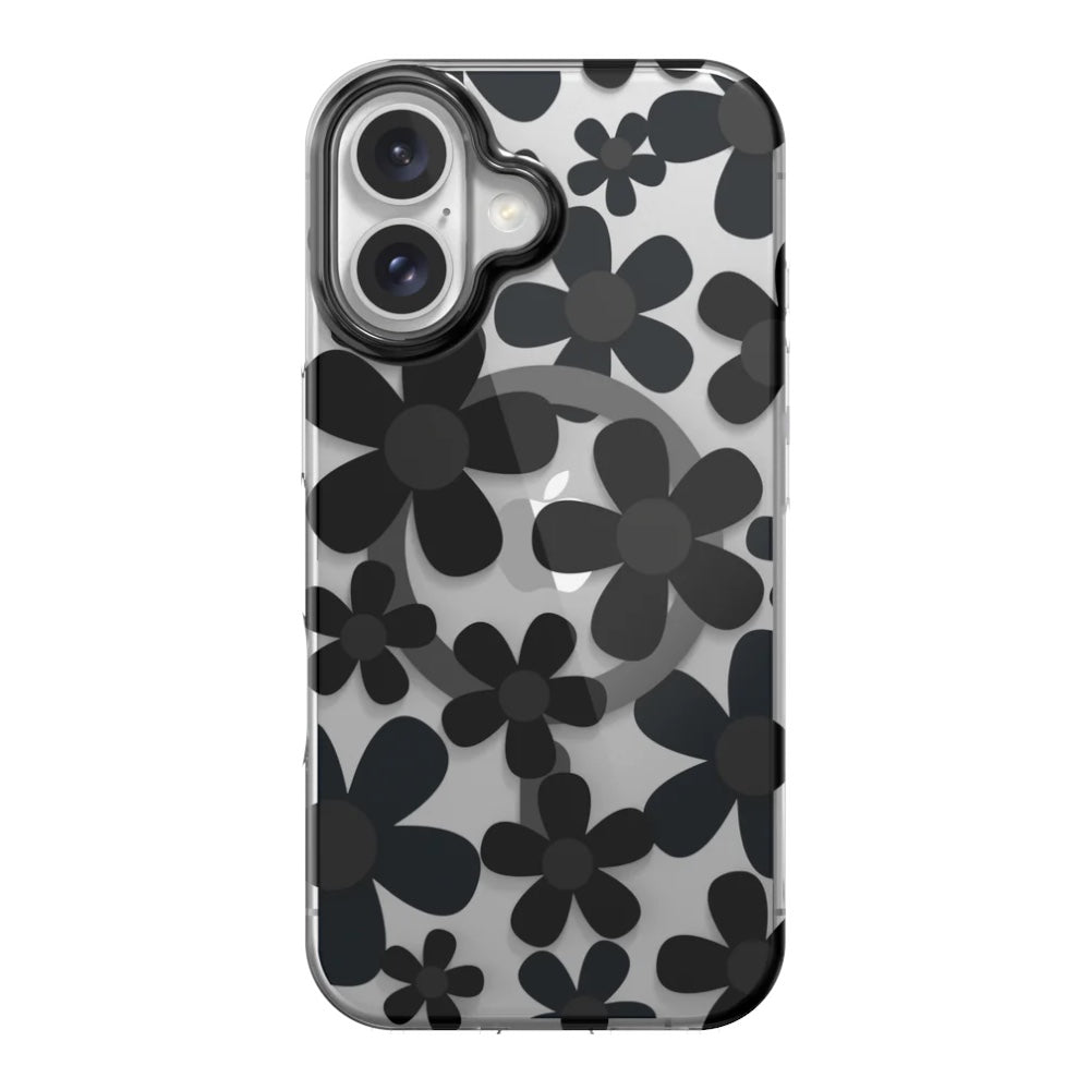 Estuche SwitchEasy Skin Iphone 16 Flor 3D Patrón Anticaídas Con Lentes Negro  Shop name
