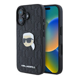Estuche karl lagerfeld skin iphone 16 karl hc pu monogram k. head pin color negro  Shop name