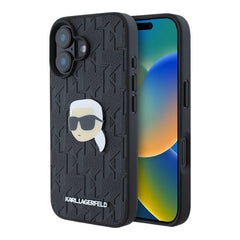 Estuche karl lagerfeld skin iphone 16 karl hc pu monogram k. head pin color negro  Shop name