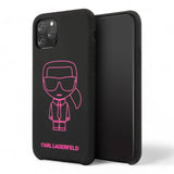 Estuche karl lagerfeld silicone ikonik pink outline black iphone 11 color negro