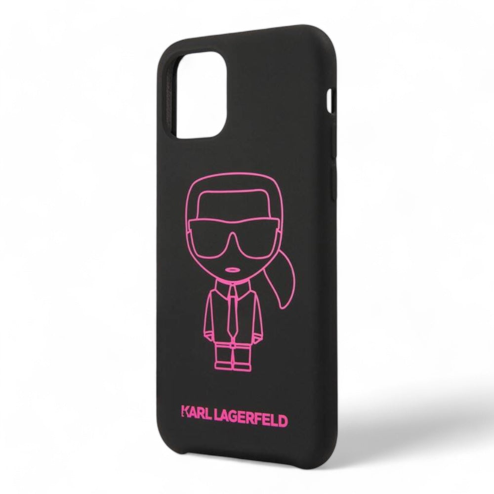 Estuche karl lagerfeld silicone ikonik pink outline black iphone 11 color negro