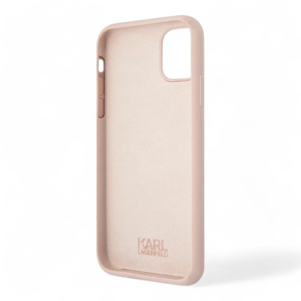 Estuche karl lagerfeld hc silicone choupette head pink iphone 11 color rosado