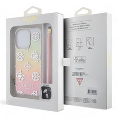 Estuche guess pc tpu iridescent hc glitter pattern peony cordstrap iphone 15 pro max color turquesa  Shop name