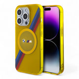 Estuche bmw hc magsafe m tricolor stripes yellow iphone 15 pro max color amarillo