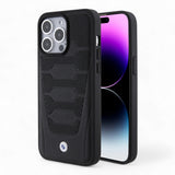 Estuche bmw sign hc magsafe leather seats pattern iphone 15 pro max color negro