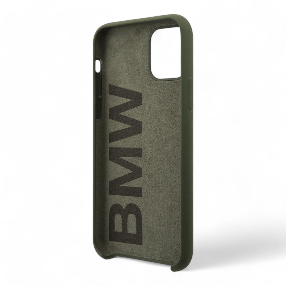 Estuche bmw silicone hard case metal logo - midnight green iphone 11 color verde