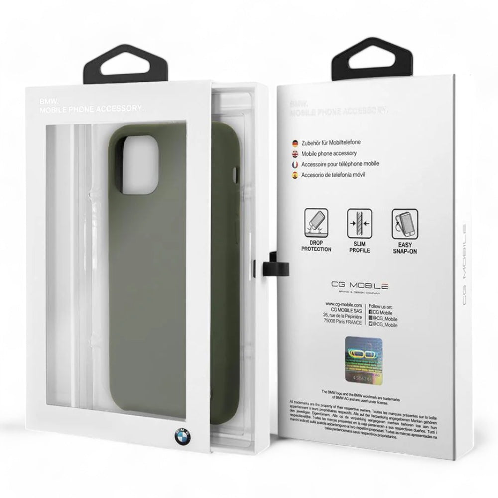 Estuche bmw silicone hard case metal logo - midnight green iphone 11 color verde