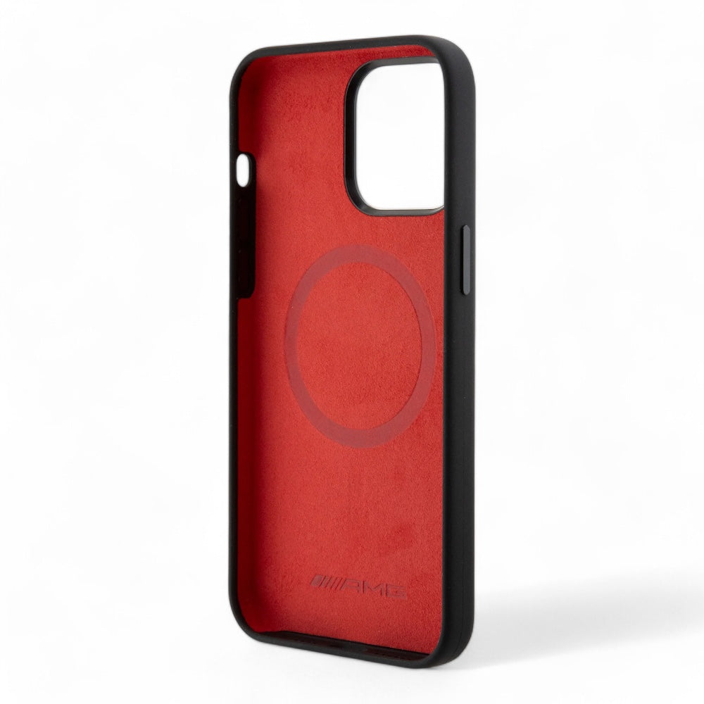 Estuche amg hc magsafe silicone two tones red line black iphone 15 pro max color rojo