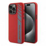 Estuche amg silicone magsafe case vertical logo pattern iphone 15 pro max color rojo