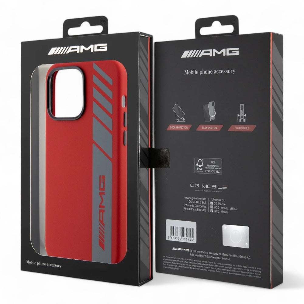 Estuche amg silicone magsafe case vertical logo pattern iphone 15 pro max color rojo  Shop name