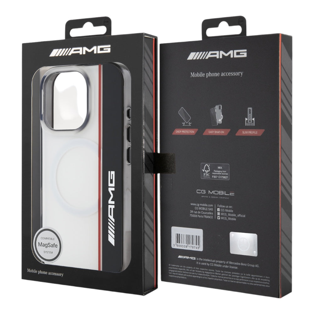Estuche amg skin iphone 16 pro max amg magsafe case double layer bow lines white color blanco  Shop name