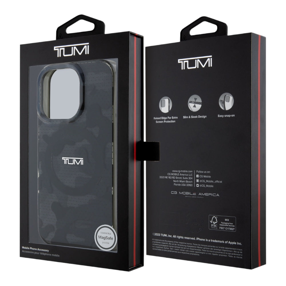 Estuche tumi skin iphone 16 pro tumi hc double layer pc/tpu magsafe camo print color gris
