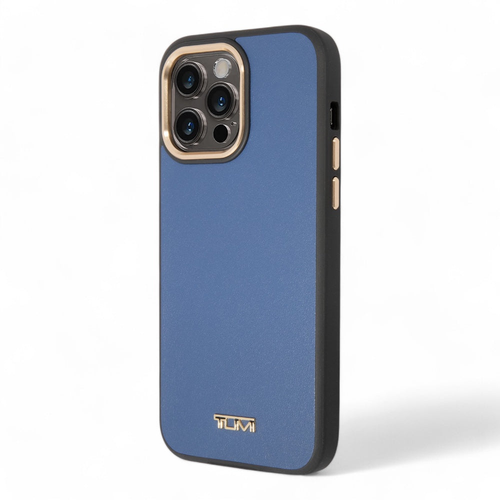 Estuche tumi hc women smooth leather midnight blue iphone 14 pro max color azul