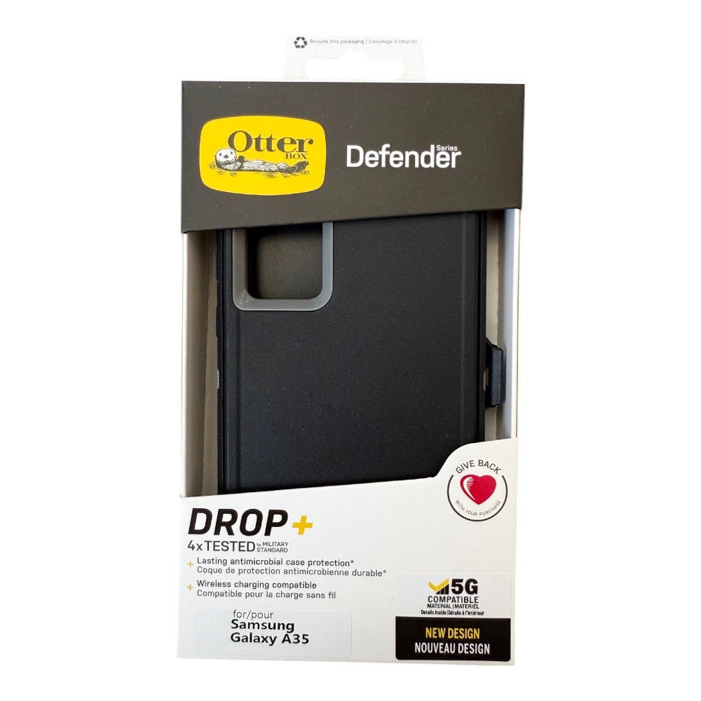 Estuche otterbox defender con clip  color  negro / menta modelo  samsung a35