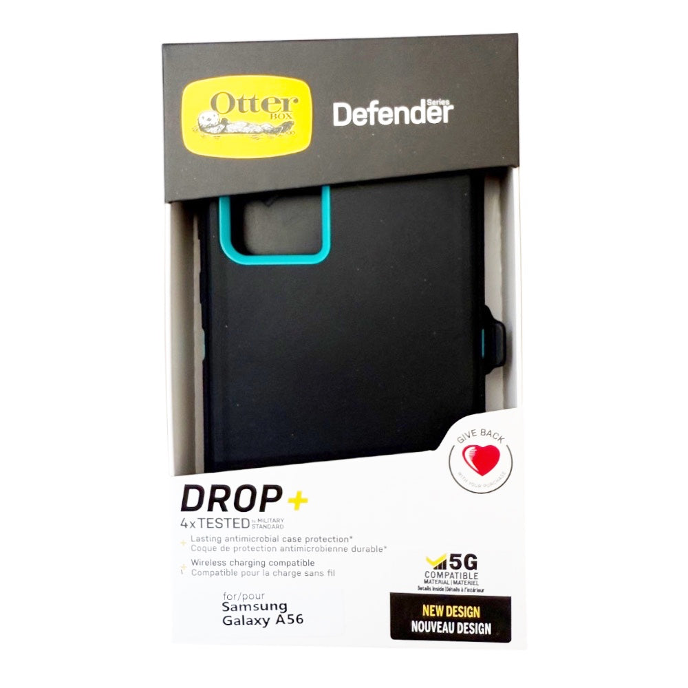 Estuche otterbox defender con clip  color  negro / menta modelo  samsung a56