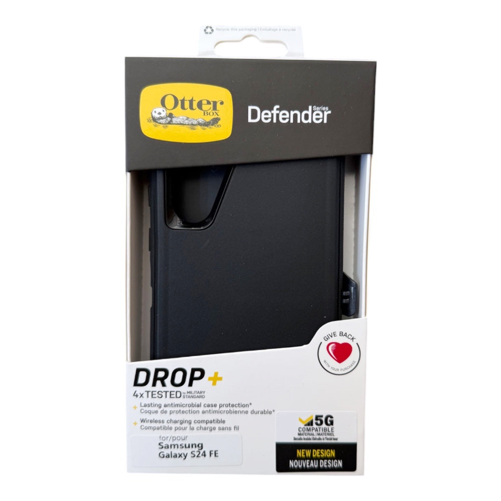 Estuche otterbox defender con clip  color  negro modelo  samsung s24 fe