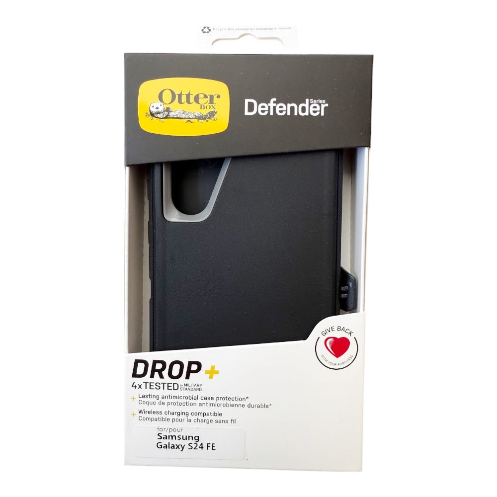 Estuche otterbox defender con clip  color  negro / gris modelo  samsung s24 fe