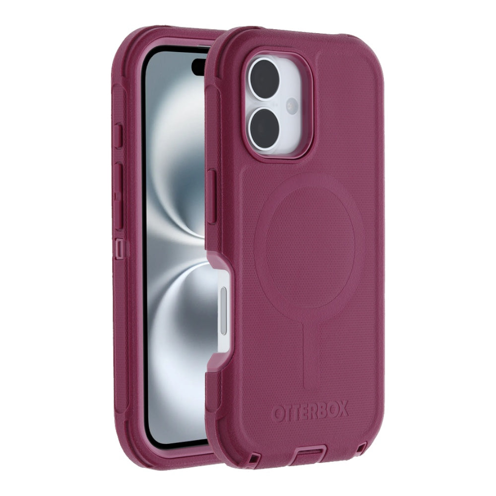 Estuche otterbox defender con magsafe y clip color corinto modelo iphone 16