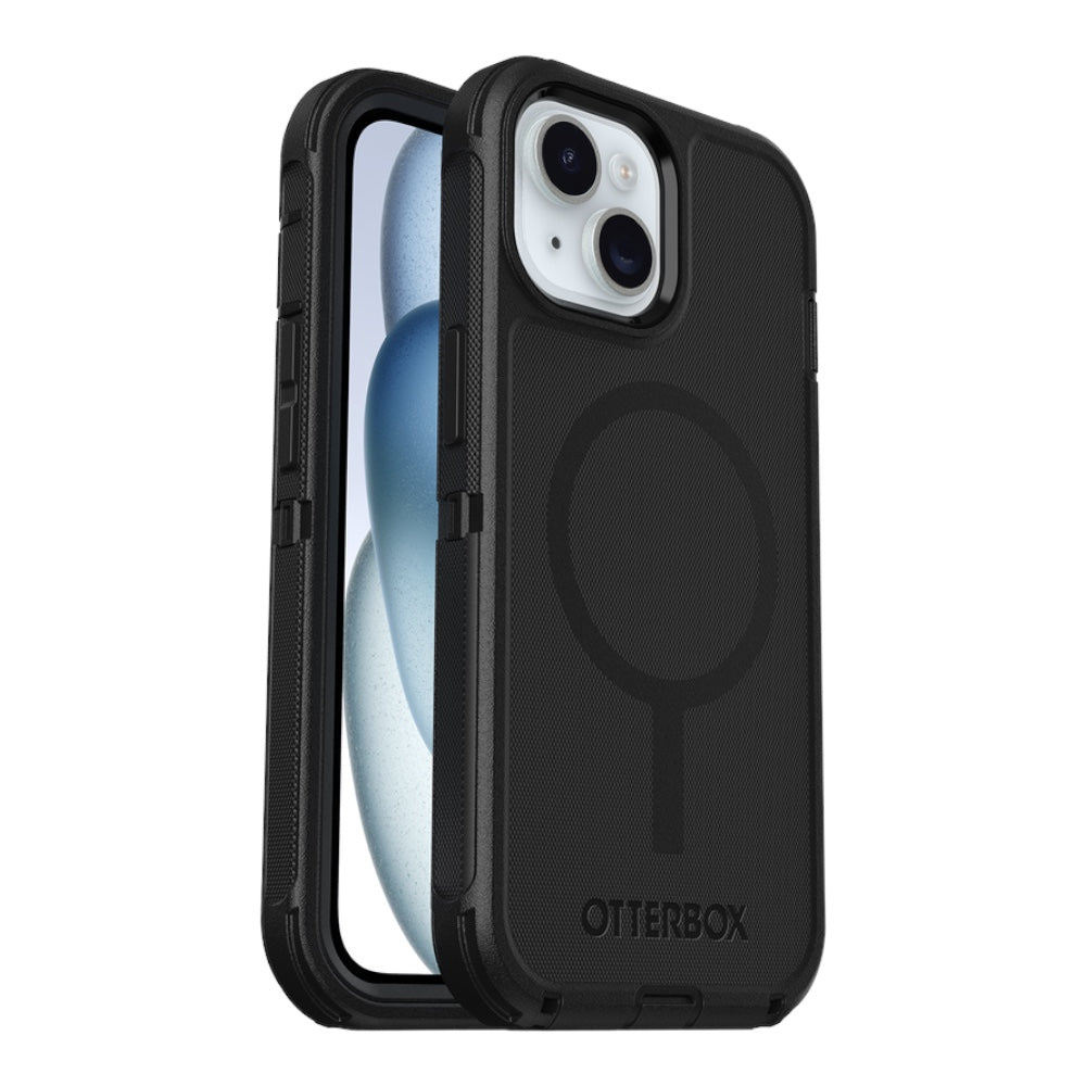 Estuche otterbox defender con magsafe y clip color negro modelo iphone 14