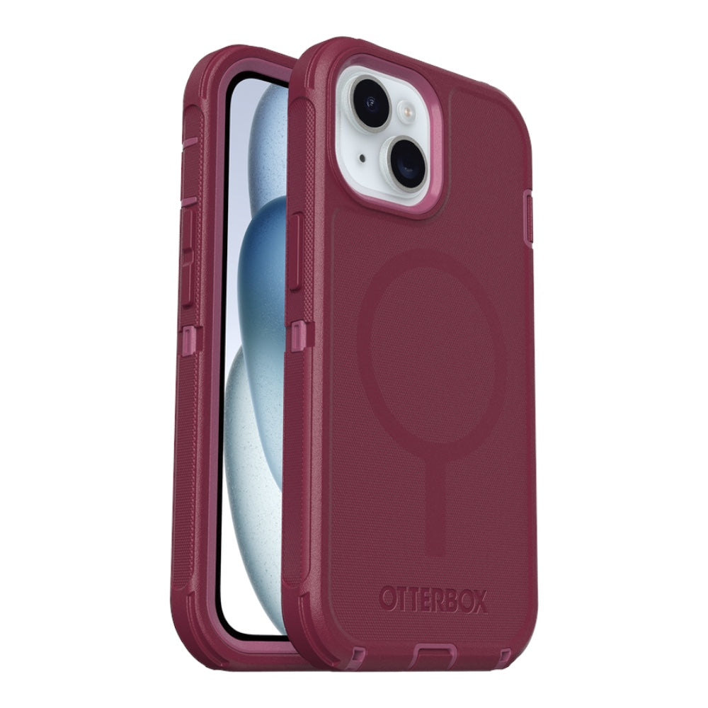 Estuche otterbox defender con magsafe y clip color corinto modelo iphone 14