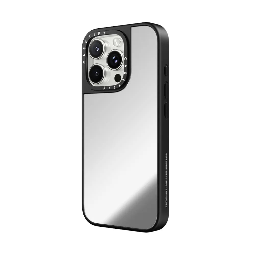 Casetify mirror marco negro iphone 14 pro max color gris