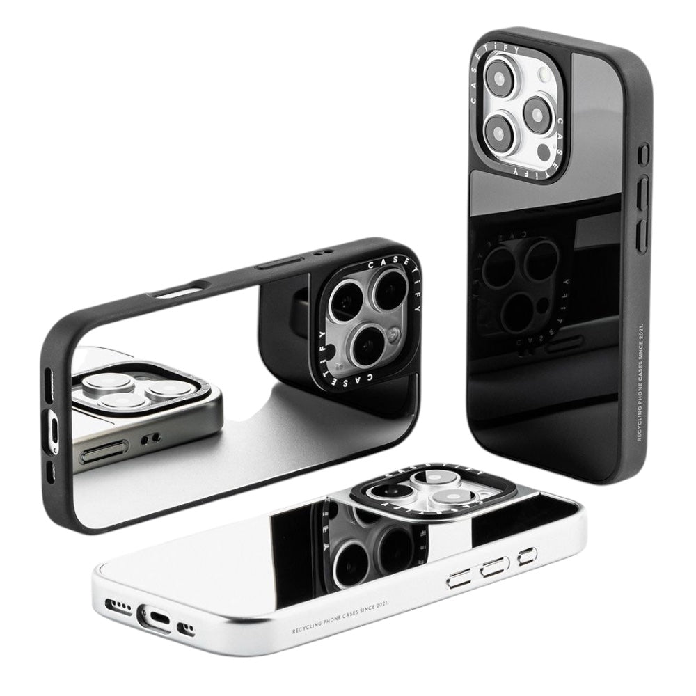 Casetify mirror marco negro iphone 14 pro max color gris