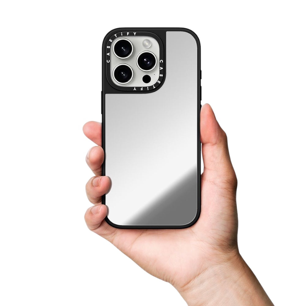 Casetify mirror marco negro iphone 14 pro max color gris