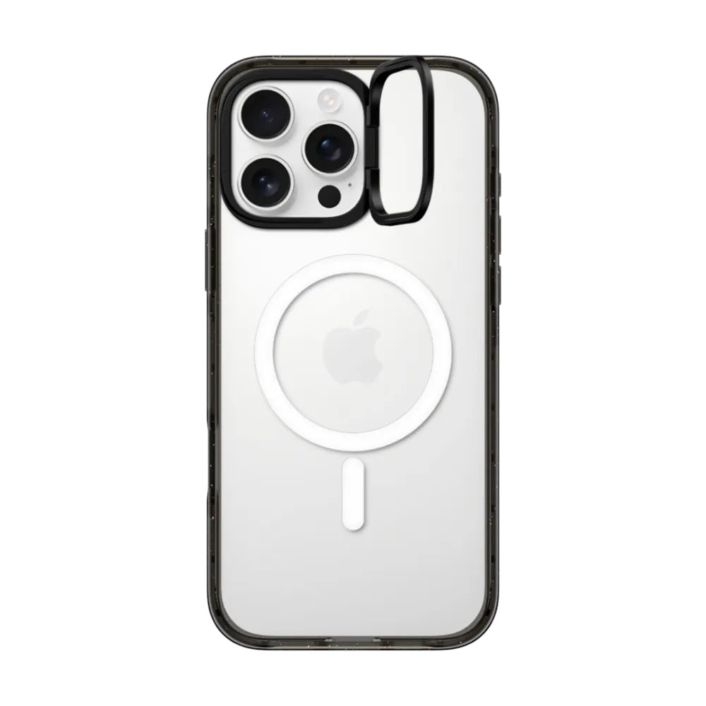 Casetify ring stand con magsafe marco negro iphone 15 pro max color transparente