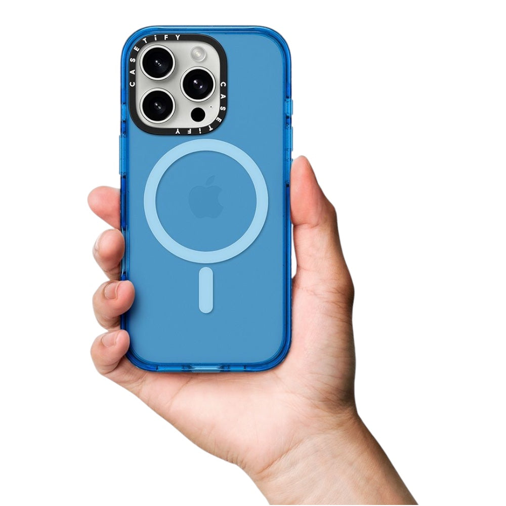 Casetify impact con magsafe iphone 15 pro max color azul