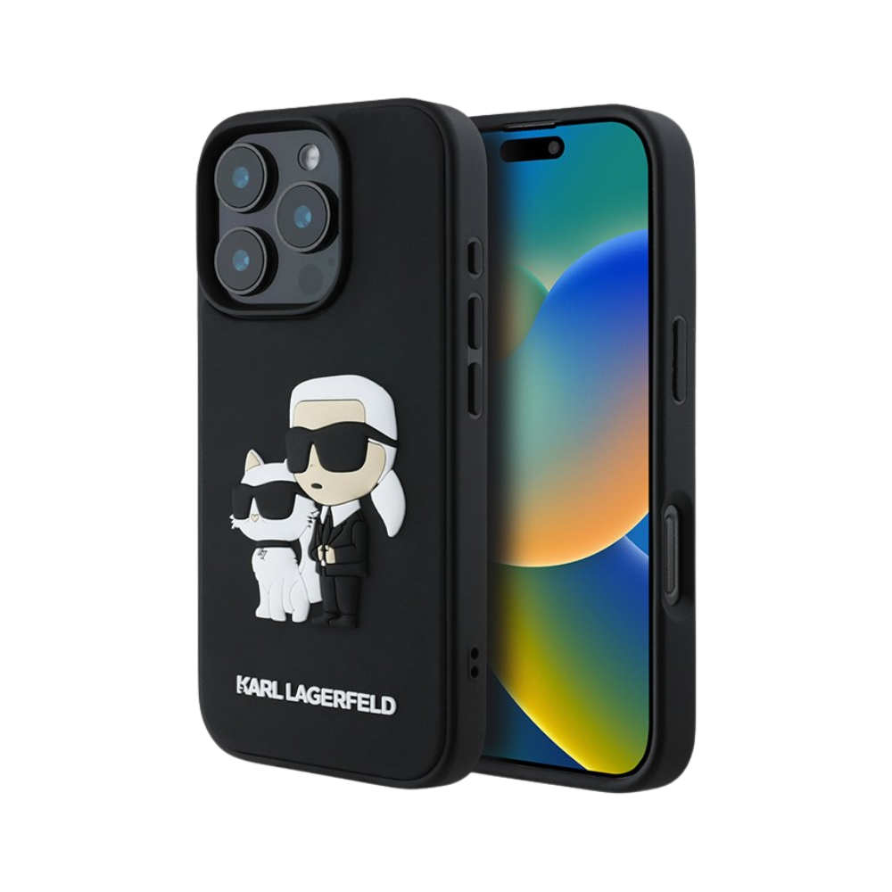 Karl Lagerfeld hc 3d rubber kc nft black iphone 16 pro