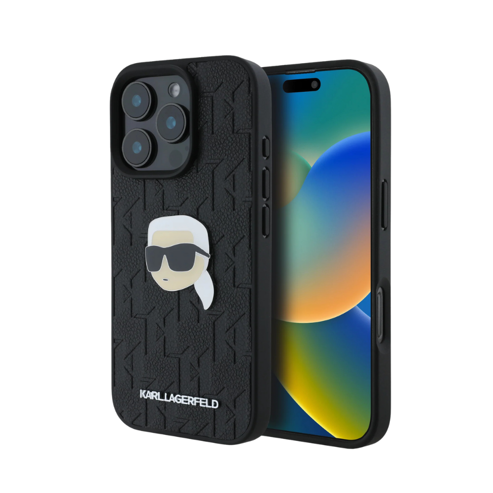 Karl Lagerfeld hc pu monogram k. head pin black iphone 16 pro