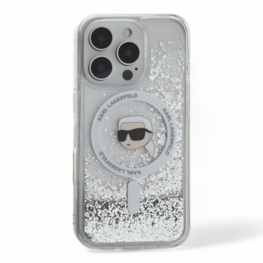 Karl Lagerfeld hc magsafe liq. glitter k. head transparent  iphone 16 pro