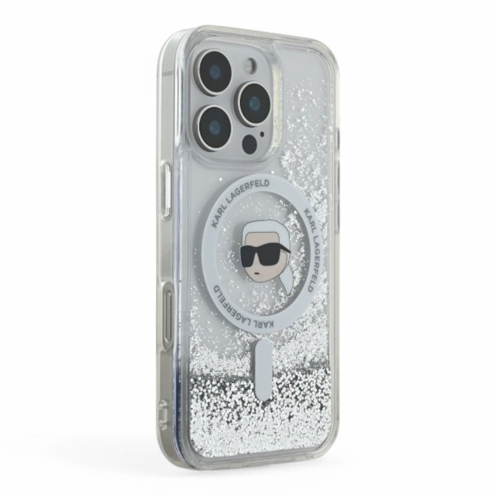 Karl Lagerfeld hc magsafe liq. glitter k. head transparent  iphone 16 pro