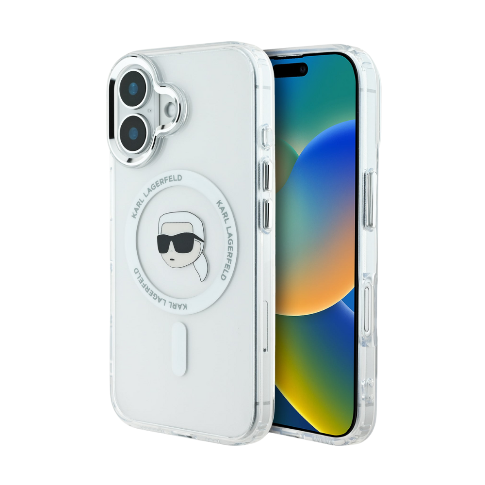 Karl Lagerfeld hc magsafe iml metal k. head white  iphone 16