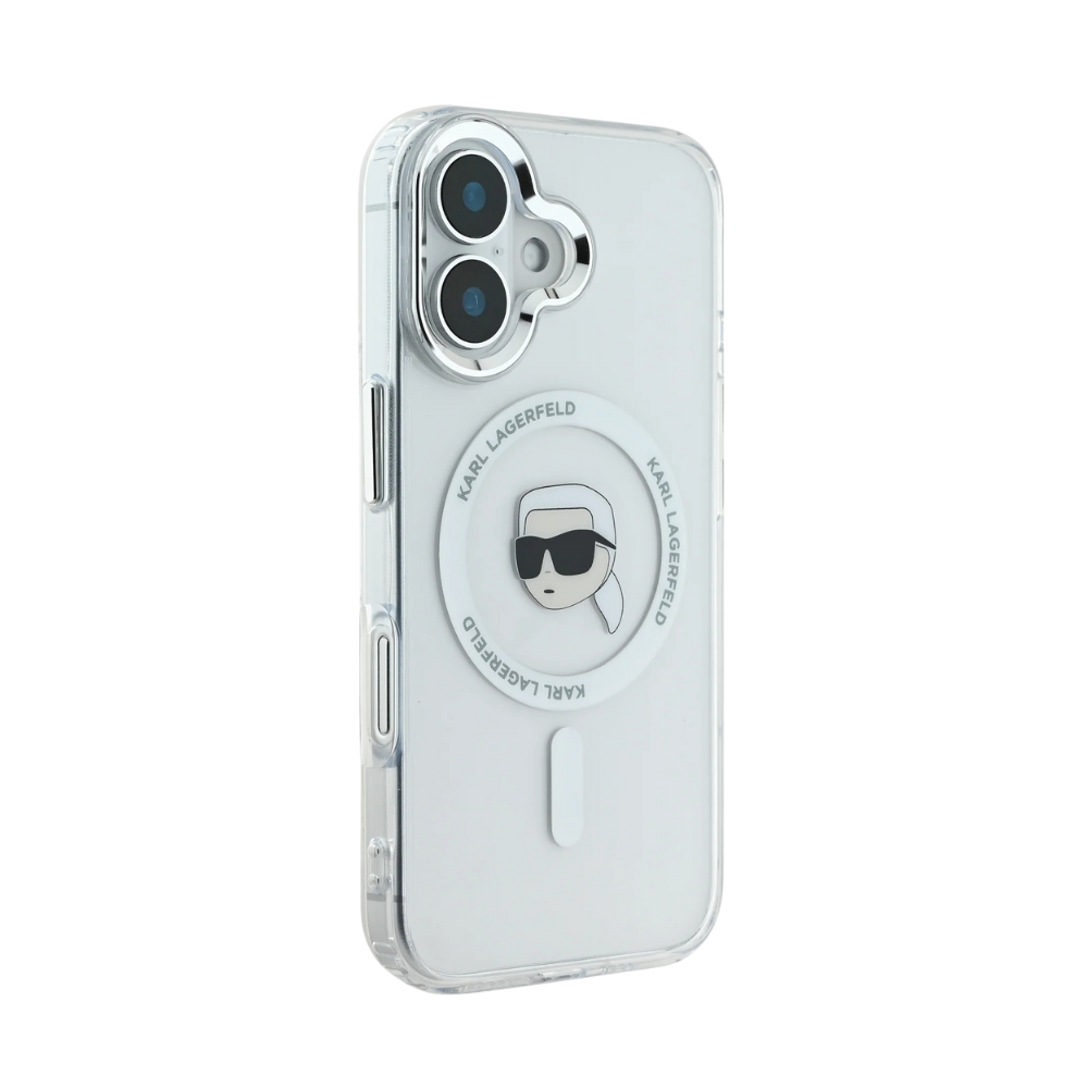 Karl Lagerfeld hc magsafe iml metal k. head white  iphone 16