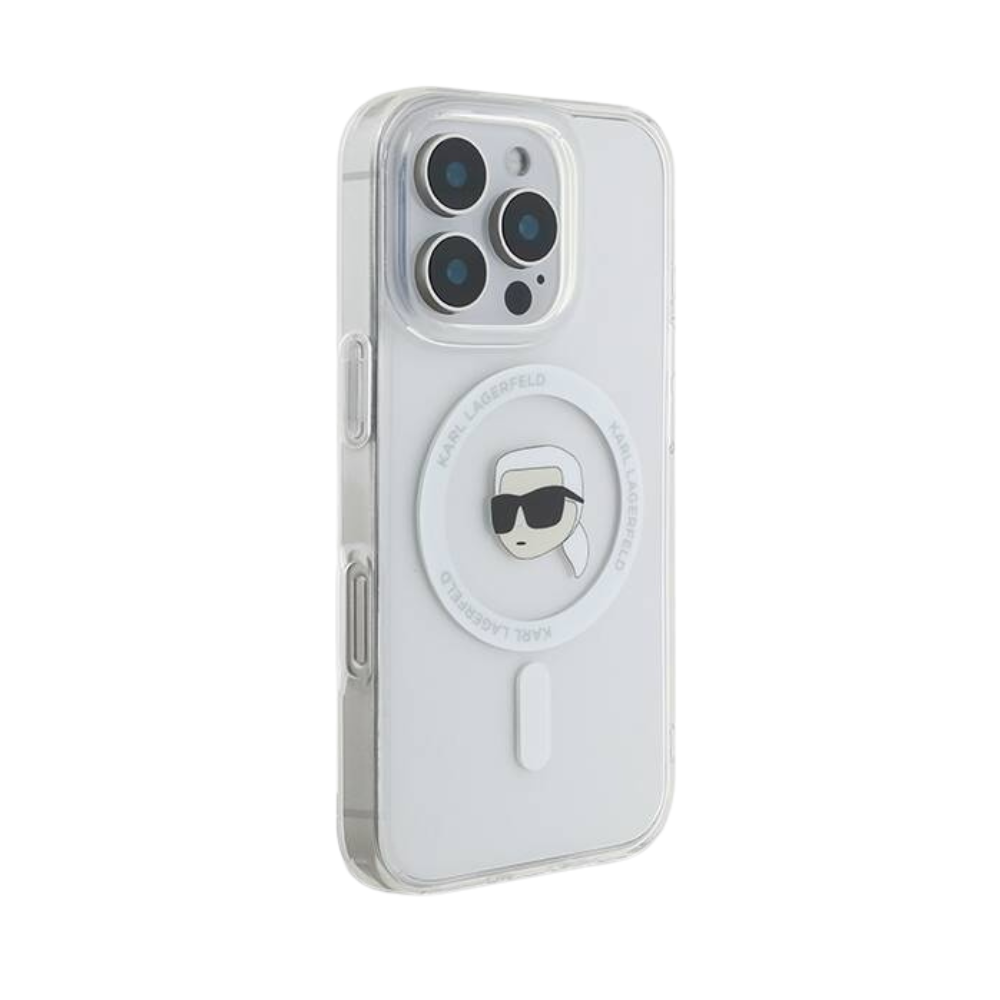 Karl Lagerfeld  hc magsafe iml metal k. head white iphone 16 pro max