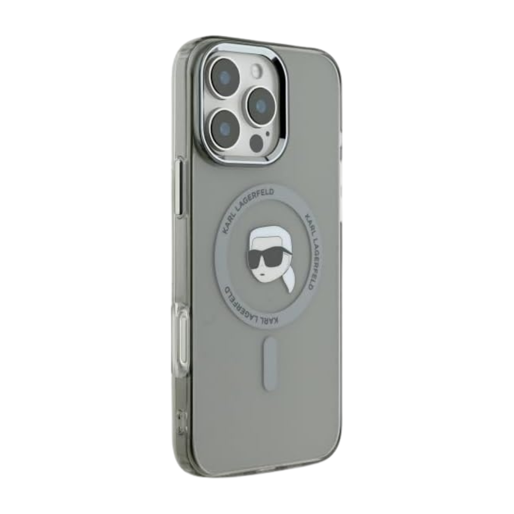 Karl Lagerfeld  hc magsafe iml metal k. head black  iphone 16 pro max