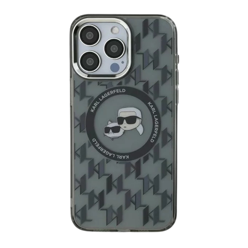 Karl Lagerfeld  hc magsafe iml metal monogram kc heads black  iphone 16 pro max