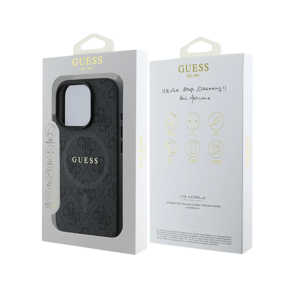 Guess hc magsafe pu 4g ring classic logo black iphone 16 pro  Shop name