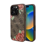 Guess hc magsafe pu 4g flowers print brown iphone 16 pro
