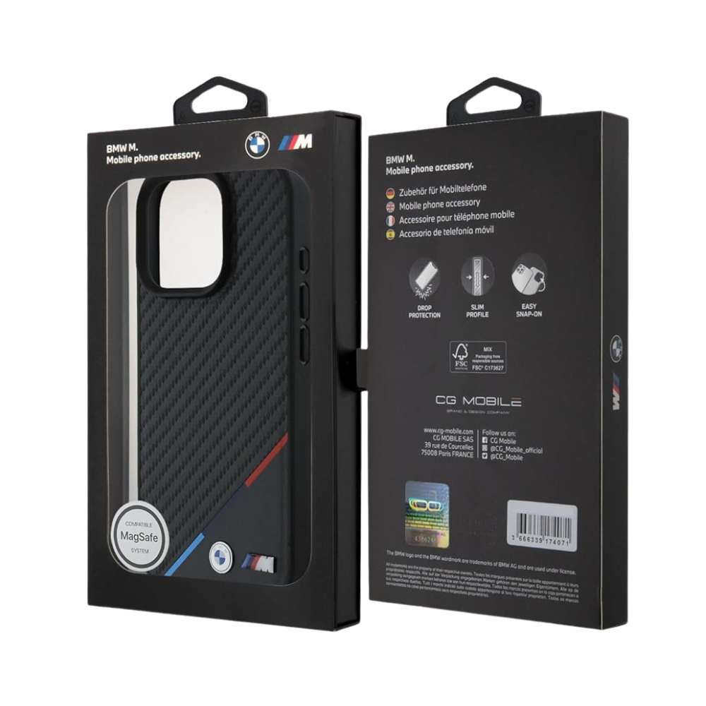 BMW hc m magsafe pu carbon tricolor line black iphone 16 pro max  Shop name