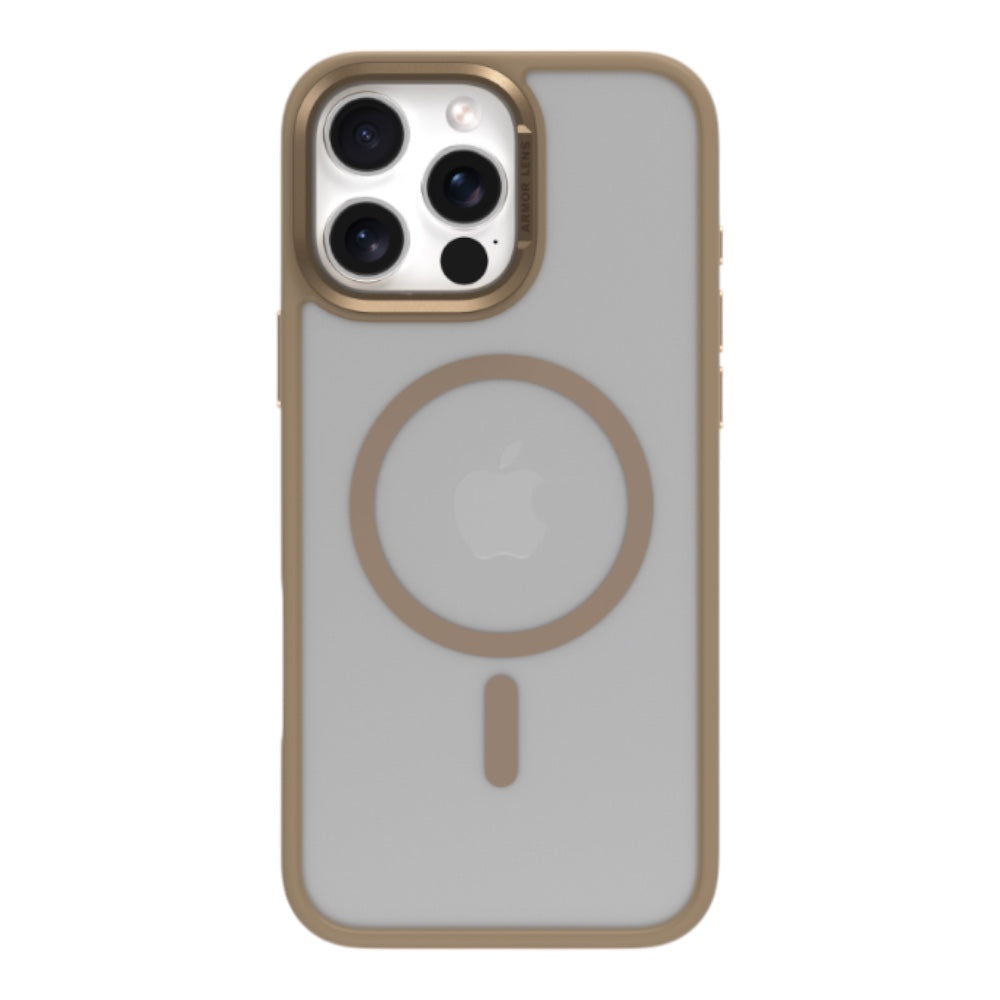 Comma iPhone 16 Pro Joy Elegant Metal Bracket Magnetic Anti-shock Case color desert titanium