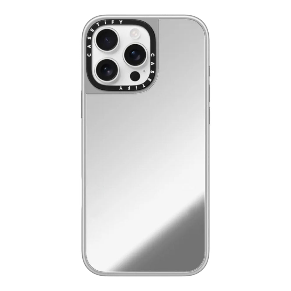 Casetify mirror marco blanco iphone 15 pro max color gris