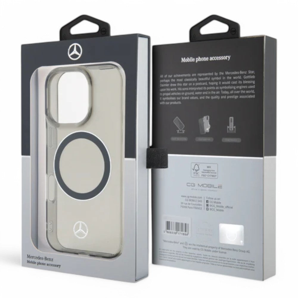 Mercedes-Benz mb hc magsafe transparent pc/tpu silver ring black iphone 16