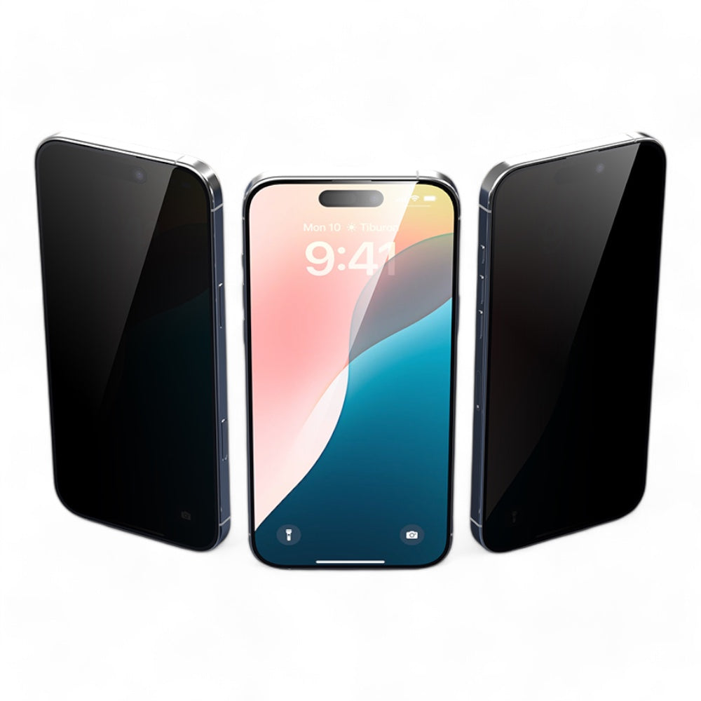 Protector pantalla devia vidrio templado iphone 16 pro van series full screen privacy twice-tempered glass color transparente  Shop name