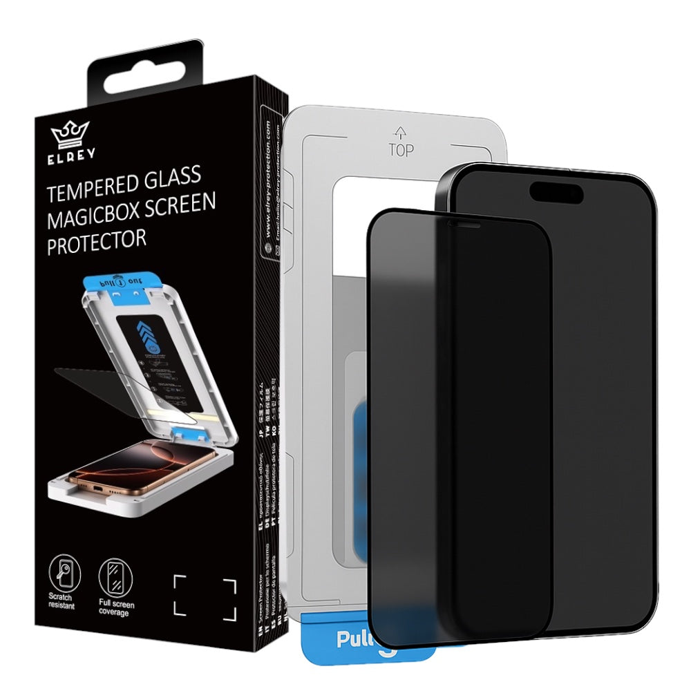 El Rey tempered glass PRIVACY  magicbox screen protector for iphone 16  plus