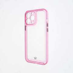 Estuche transparente el rey marco de apple iphone 13 pro max color rosado / transparente  Shop name