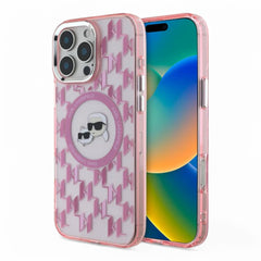 Karl Lagerfeld hc magsafe iml metal monogram kc heads pink  iphone 16 pro  Shop name