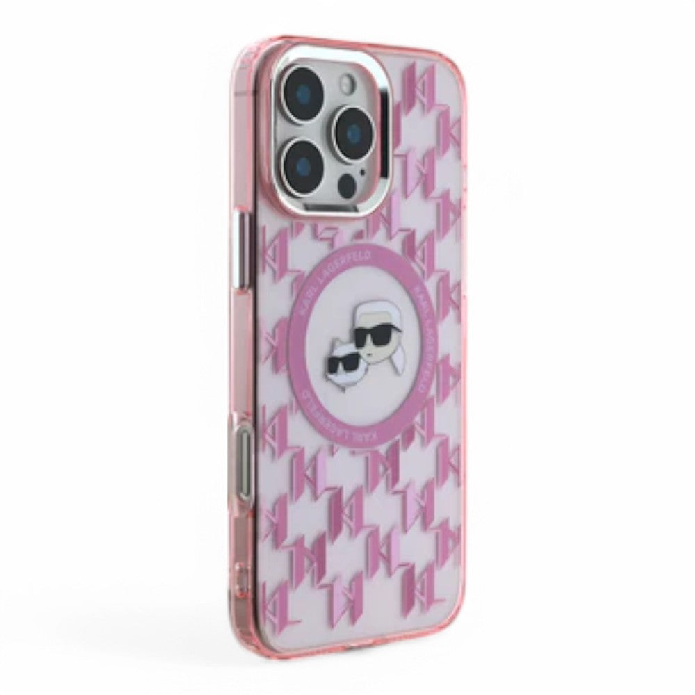 Karl Lagerfeld hc magsafe iml metal monogram kc heads pink  iphone 16 pro  Shop name