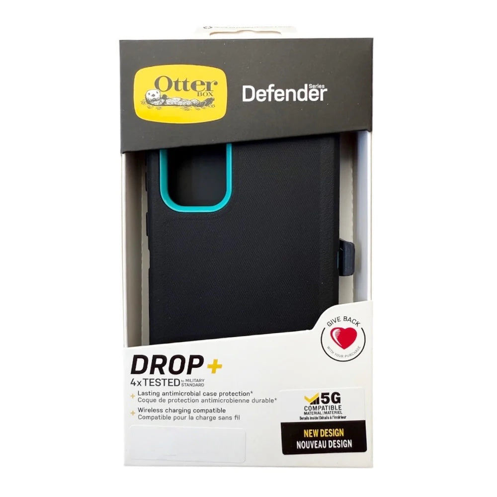 Estuche otterbox defender con clip  color  negro / menta modelo  samsung s23 fe